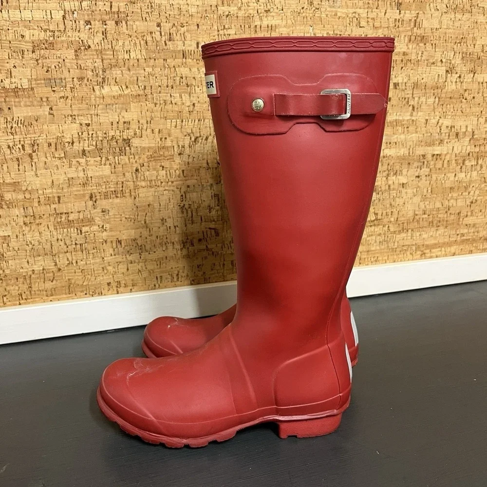 Girl's Hunter‎ Boots Waterproof Rain Boot Military Red Matte Waterproof Boots